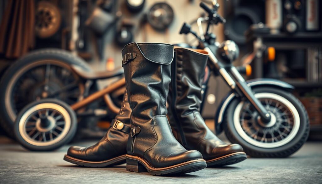 modne motocyklowe buty damskie